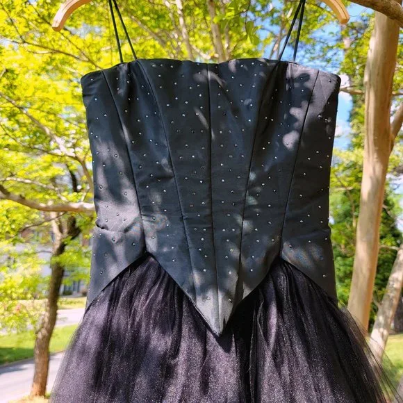 Jessica McClintock vintage black bustier ballgown - Picture 5 of 7